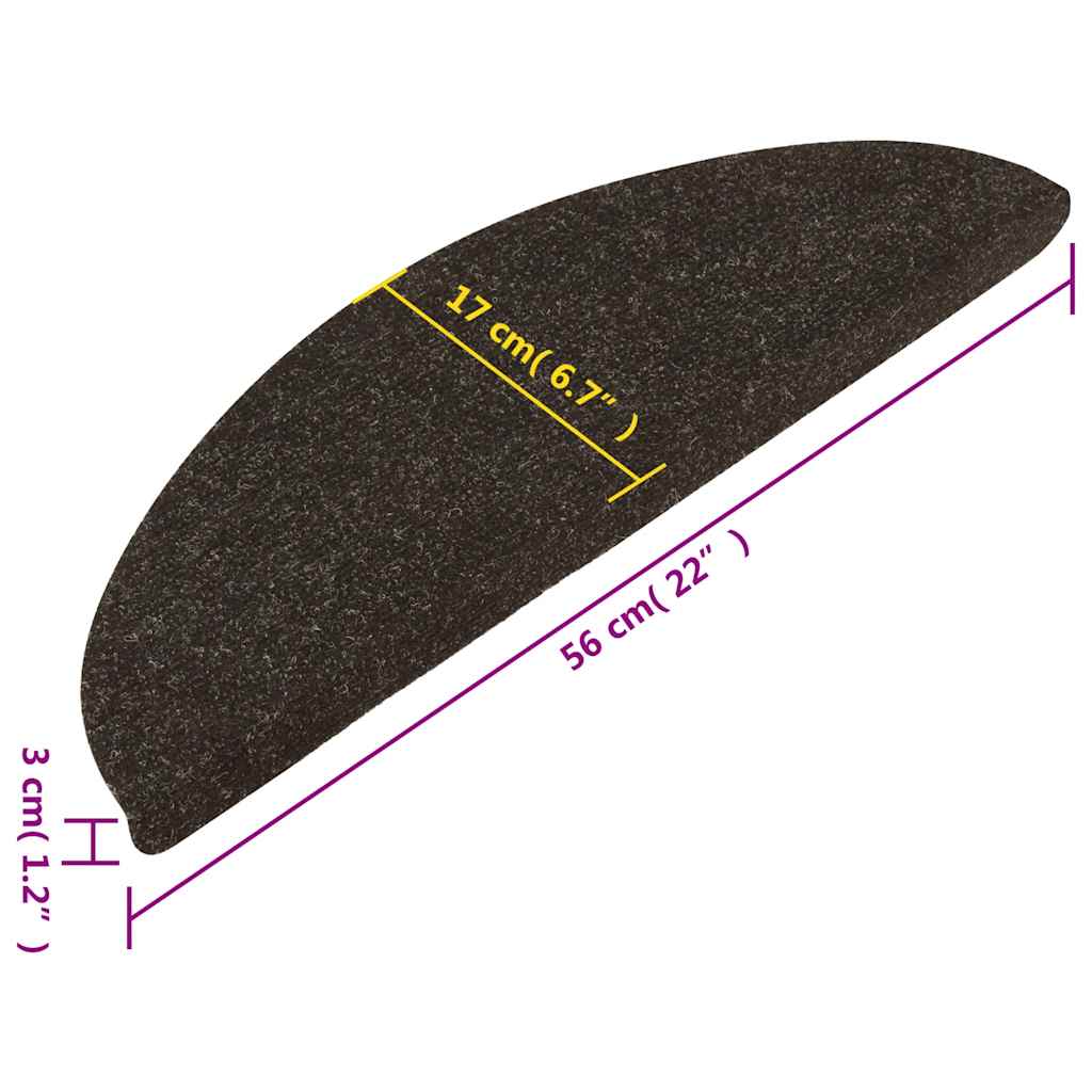 vidaXL Samoprzylepne nakładki na schody, 10 szt., antracyt, 56x17x3 cm
