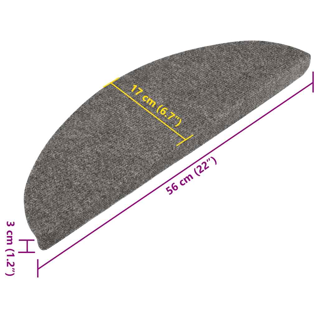 vidaXL Samoprzylepne nakładki na schody, 10 szt., szare, 56x17x3 cm