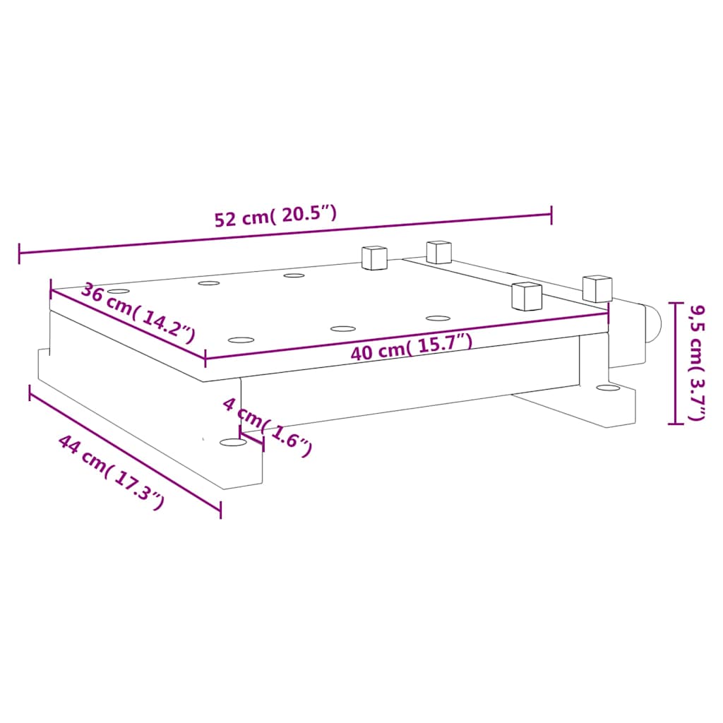 vidaXL Blat roboczy z imadłem, 52x44x9,5 cm, lite drewno akacjowe