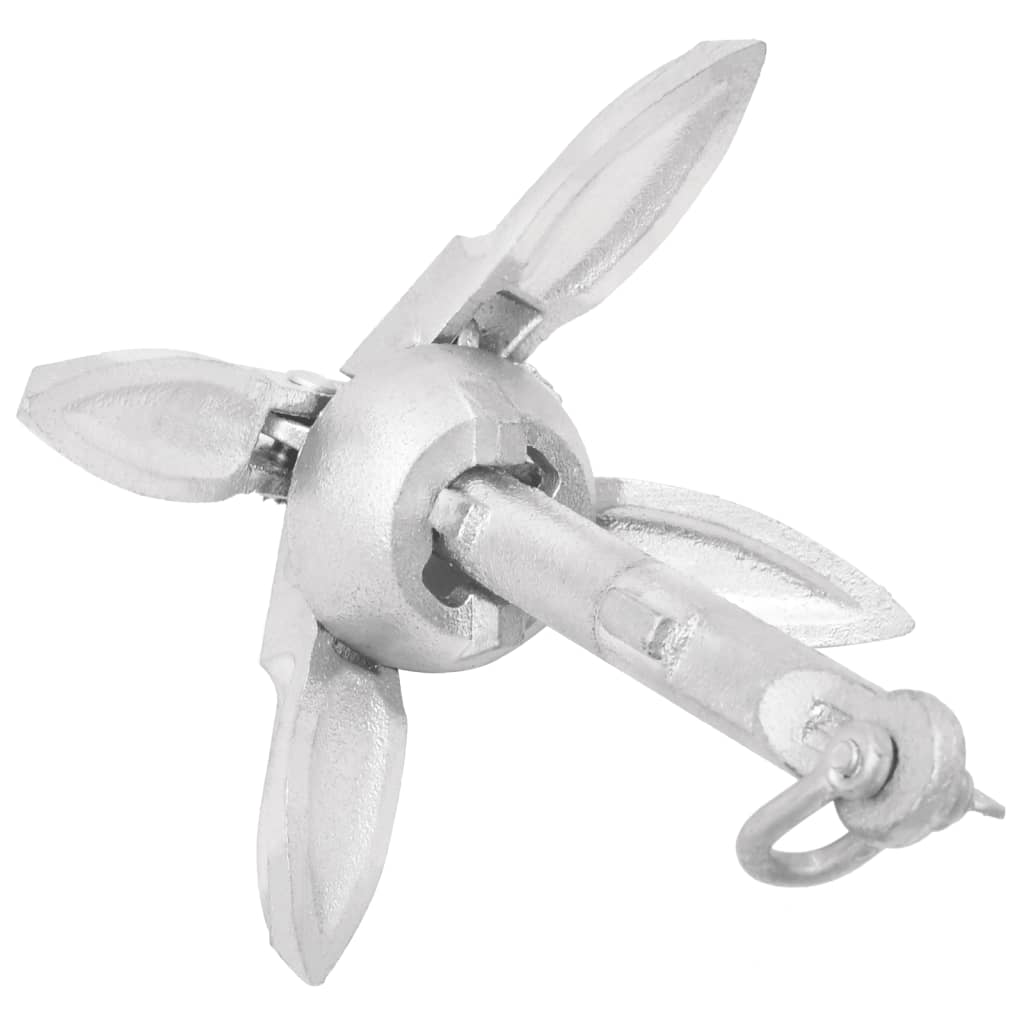 vidaXL Składana kotwica, srebrna, 0,7 kg, żeliwo ocynkowane ogniowo
