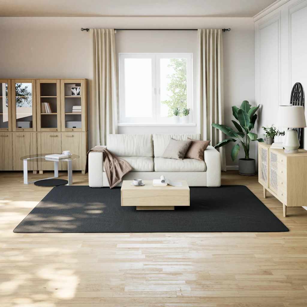 vidaXL Dywan Shaggy Czarny 240x305 cm Poliester