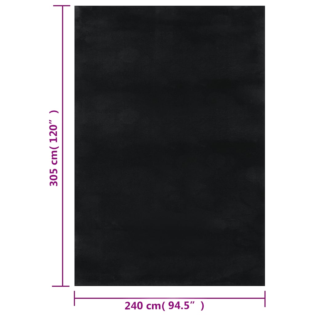 vidaXL Dywan Shaggy Czarny 240x305 cm Poliester