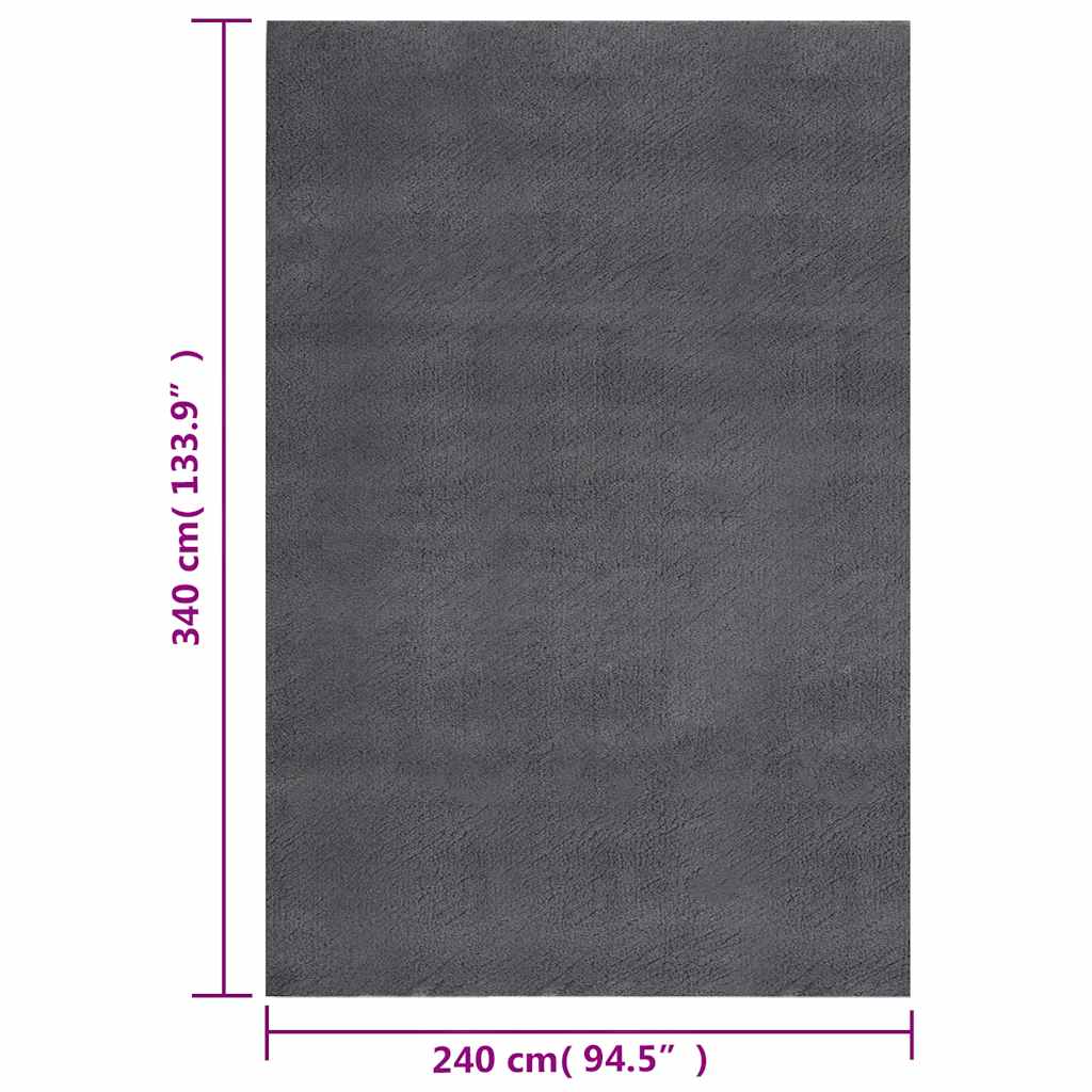 vidaXL Dywan Shaggy Antracyt 240x340 cm Poliester