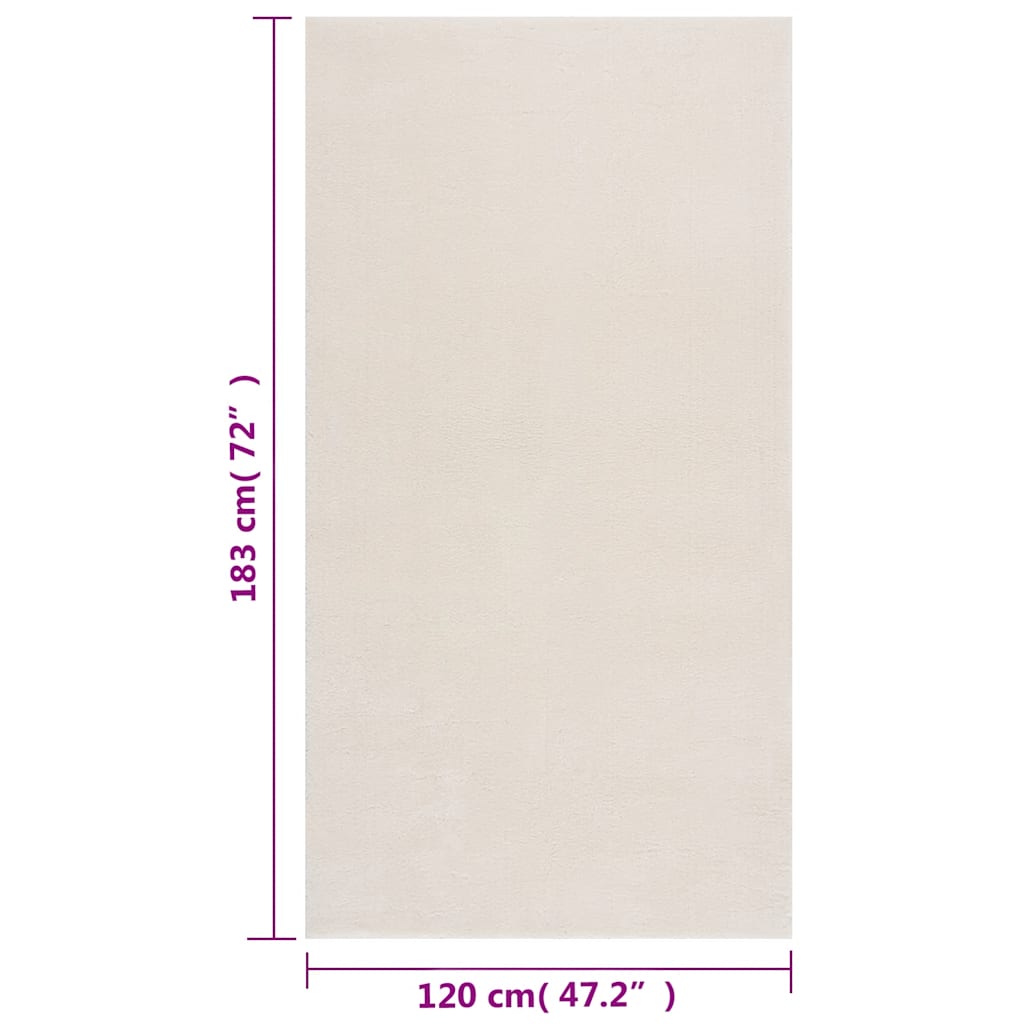 vidaXL Dywan shaggy Kremowo-biały 120x183 cm Poliester