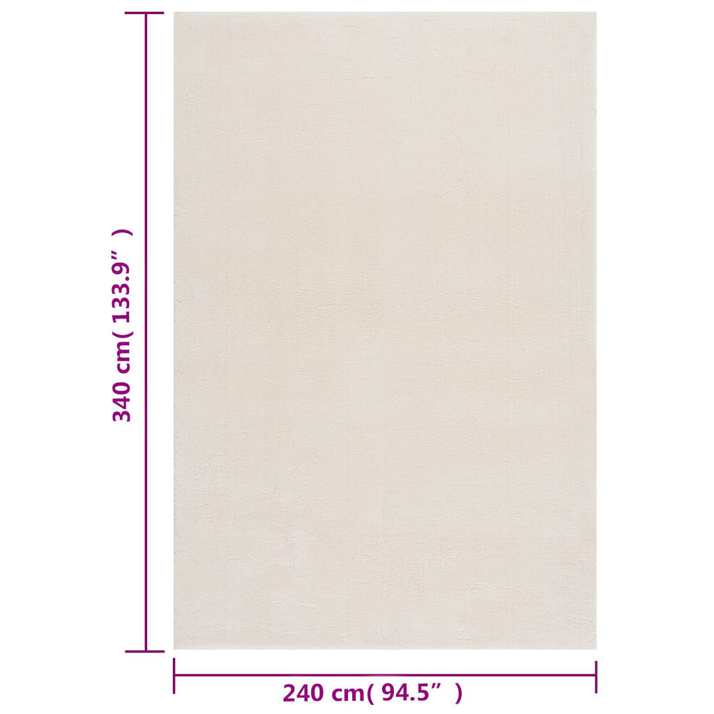 vidaXL Dywan shaggy Kremowo-biały 240x340 cm Poliester