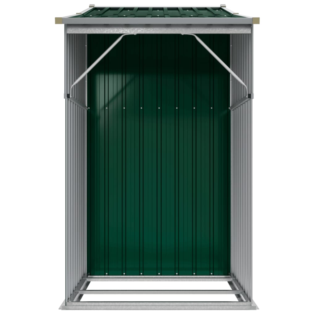 vidaXL Szopa ogrodowa, zielona, 277x93x179 cm, stal galwanizowana