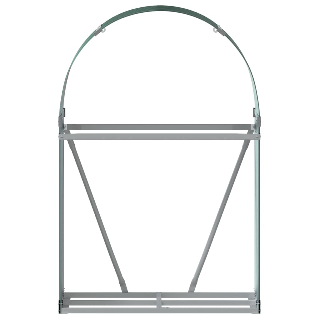 vidaXL Stojak na drewno, zielony, 80x45x120 cm, stal galwanizowana