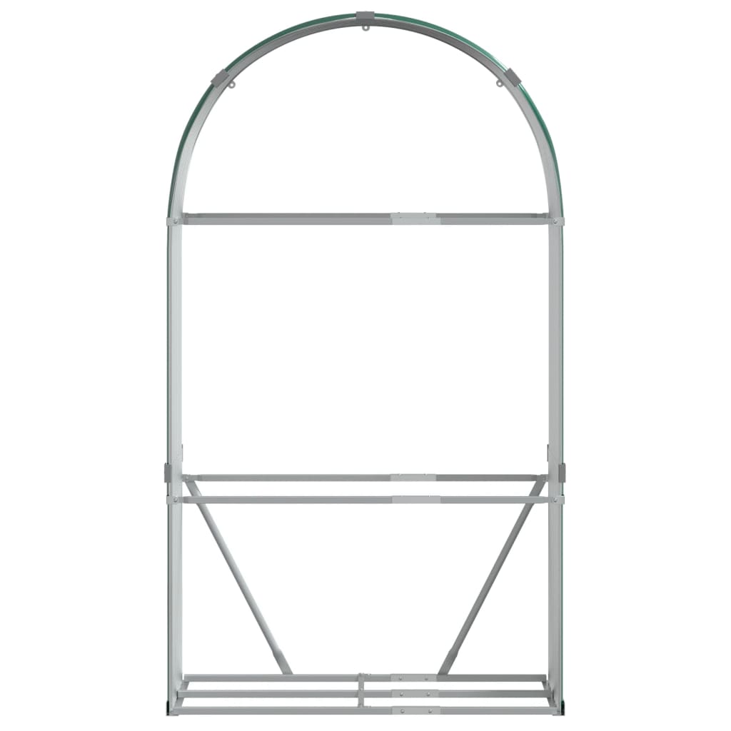 vidaXL Stojak na drewno, zielony, 120x45x210 cm, stal galwanizowana