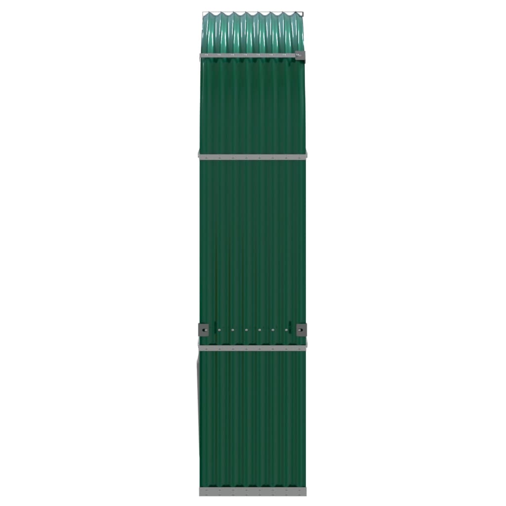 vidaXL Stojak na drewno, zielony, 120x45x210 cm, stal galwanizowana