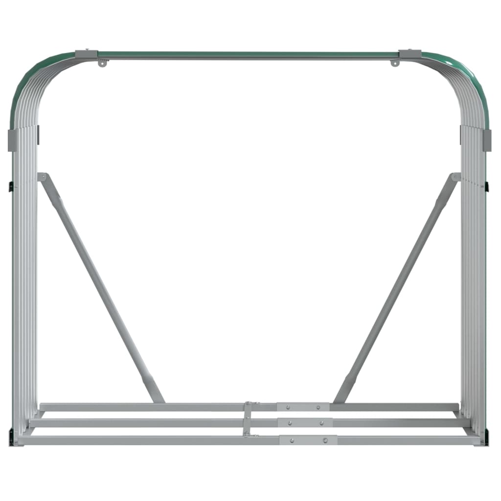 vidaXL Stojak na drewno, zielony, 120x45x100 cm, stal galwanizowana