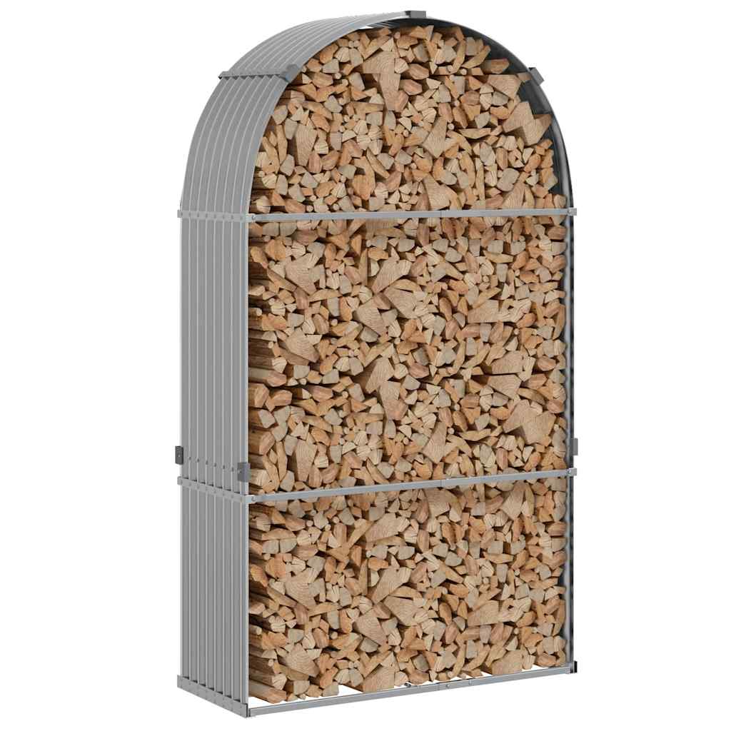 vidaXL Stojak na drewno, jasnoszary, 120x45x210 cm, stal galwanizowana