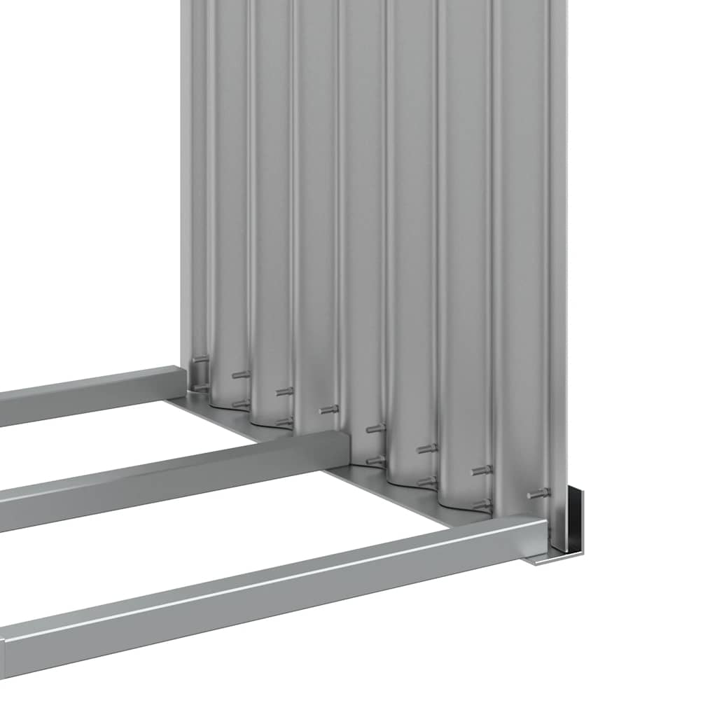 vidaXL Stojak na drewno, jasnoszary, 120x45x210 cm, stal galwanizowana