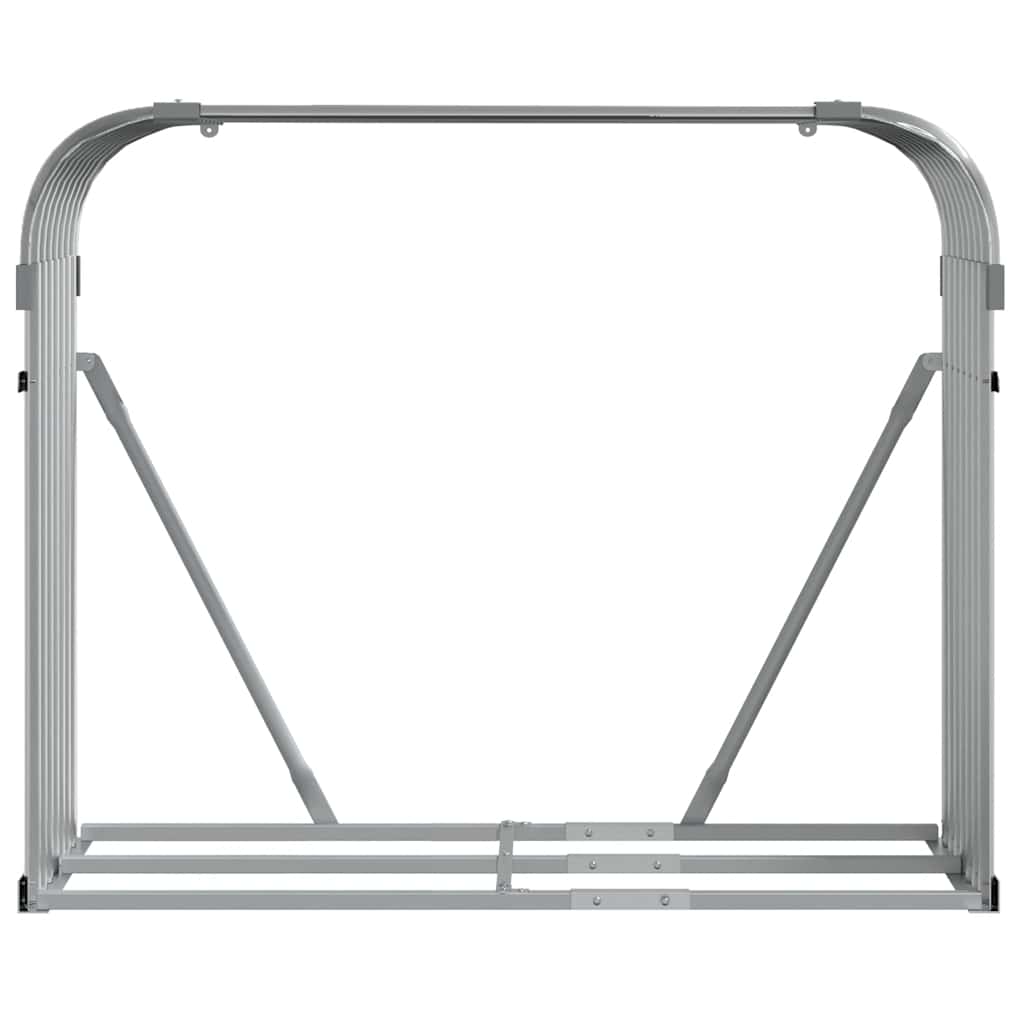 vidaXL Stojak na drewno, jasnoszary, 120x45x100 cm, stal galwanizowana