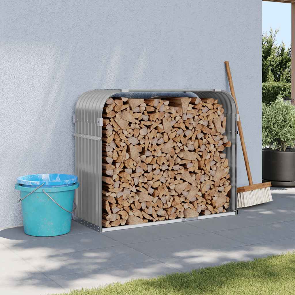 vidaXL Stojak na drewno, jasnoszary, 120x45x100 cm, stal galwanizowana