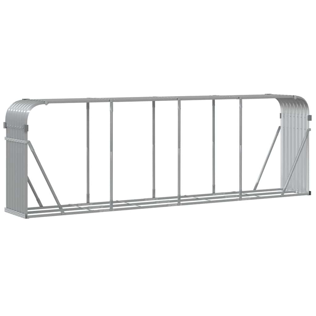 vidaXL Uchwyt na drewno jasnoszary 300x45x100 cm Stal ocynkowana