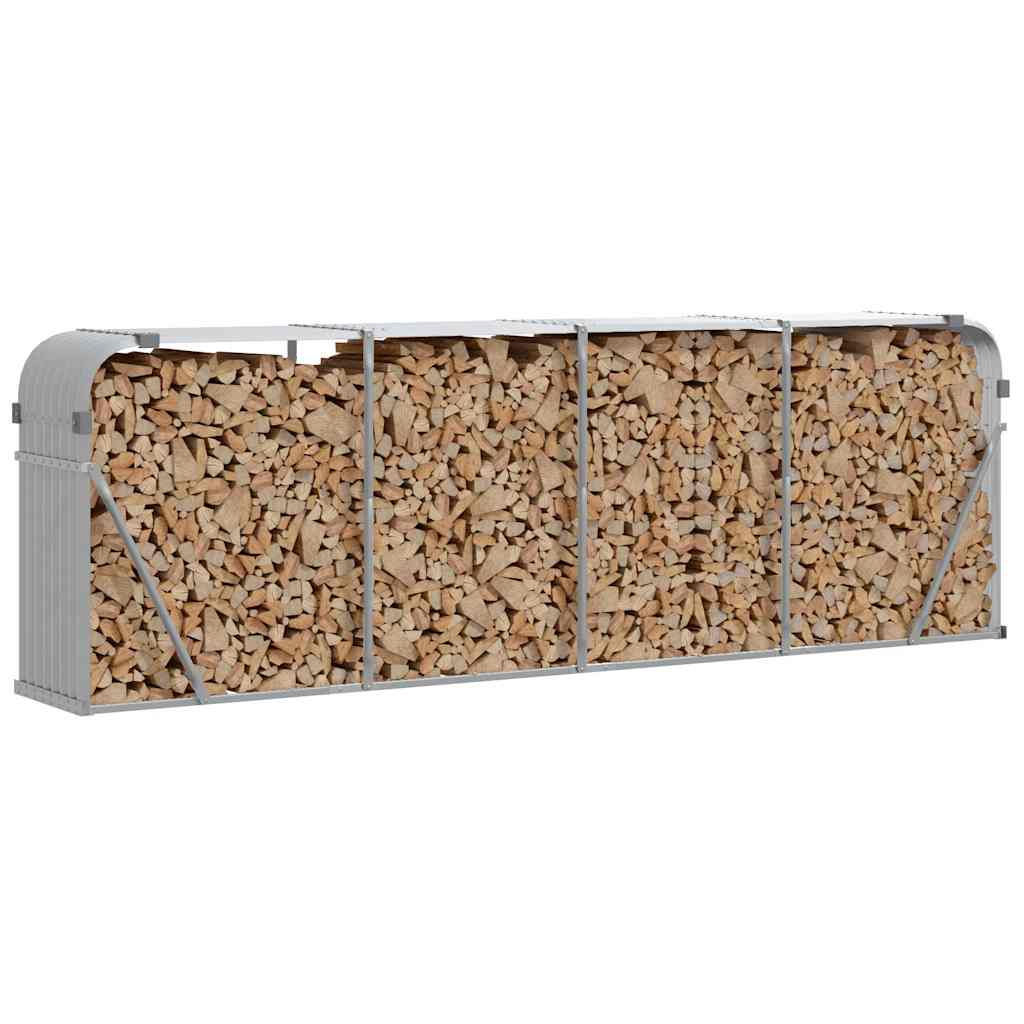 vidaXL Uchwyt na drewno jasnoszary 300x45x100 cm Stal ocynkowana