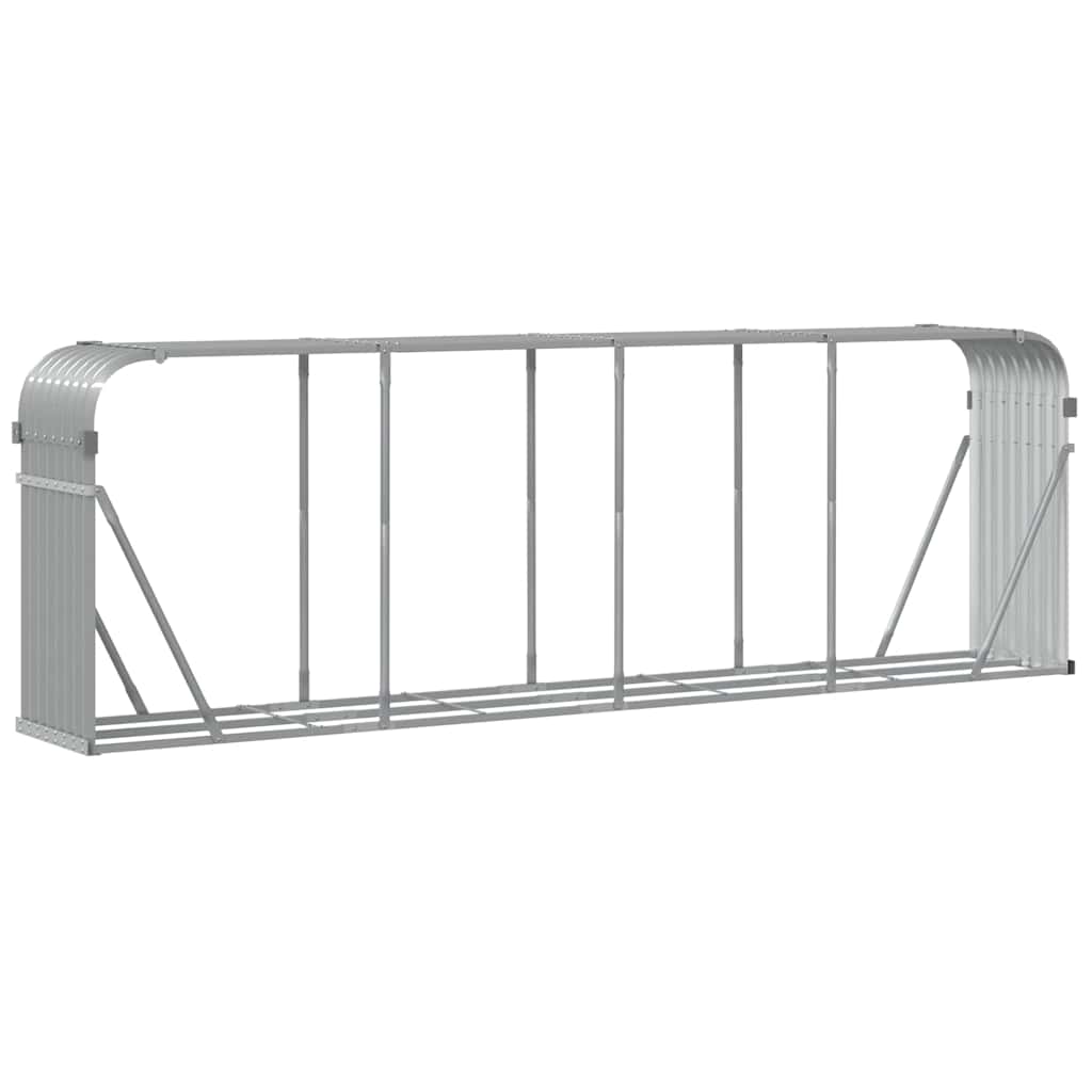 vidaXL Uchwyt na drewno jasnoszary 300x45x100 cm Stal ocynkowana