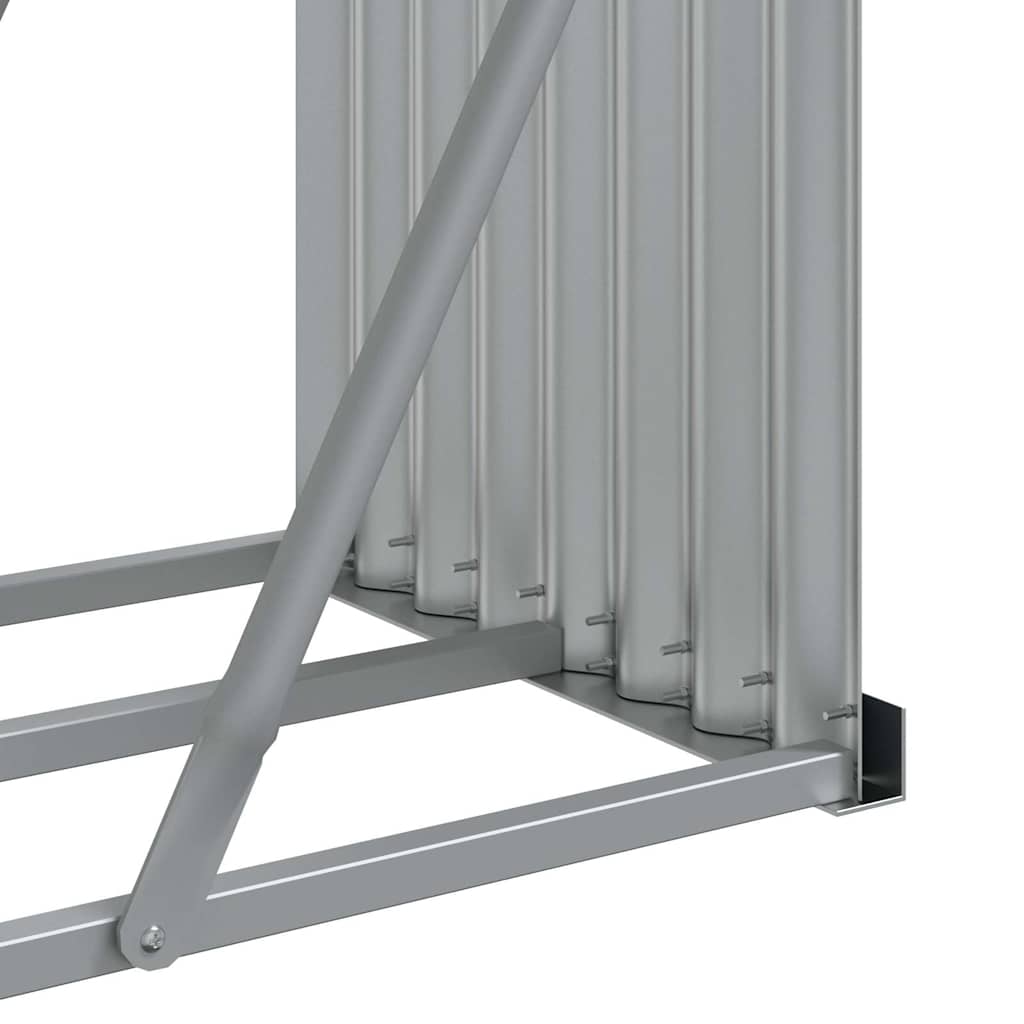 vidaXL Uchwyt na drewno jasnoszary 300x45x100 cm Stal ocynkowana