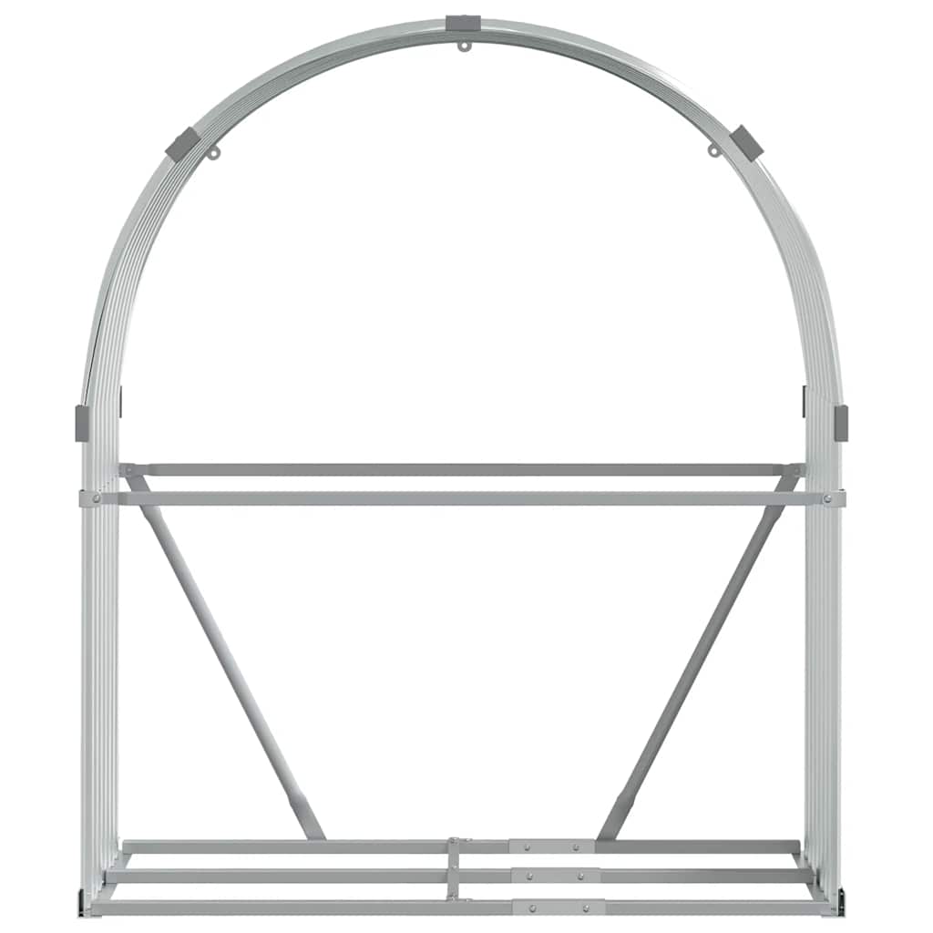 vidaXL Stojak na drewno, srebrny, 120x45x140 cm, stal galwanizowana