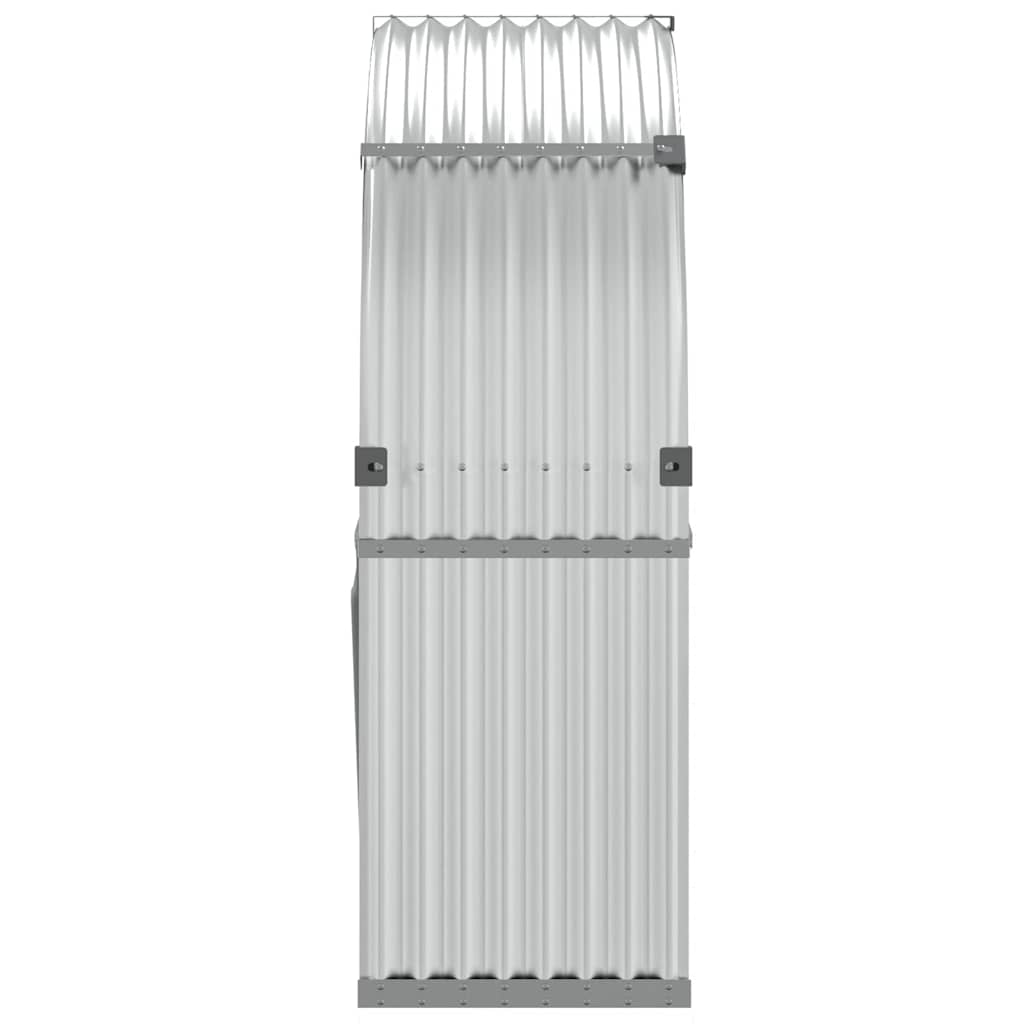 vidaXL Stojak na drewno, srebrny, 120x45x140 cm, stal galwanizowana