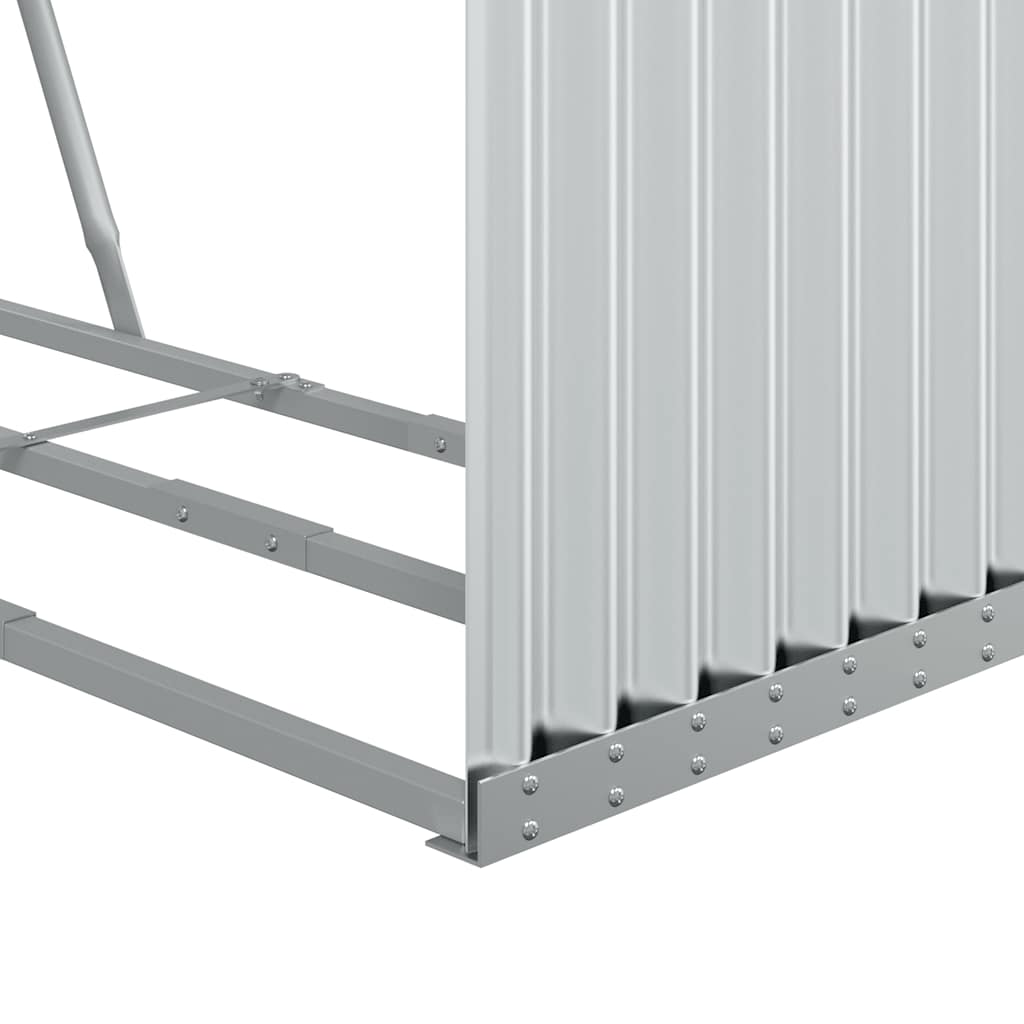 vidaXL Stojak na drewno, srebrny, 120x45x140 cm, stal galwanizowana