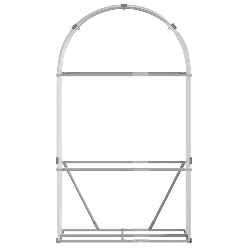 vidaXL Stojak na drewno, srebrny, 120x45x210 cm, stal galwanizowana