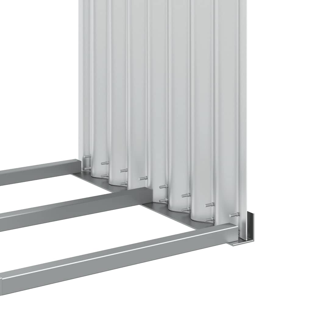 vidaXL Stojak na drewno, srebrny, 120x45x210 cm, stal galwanizowana