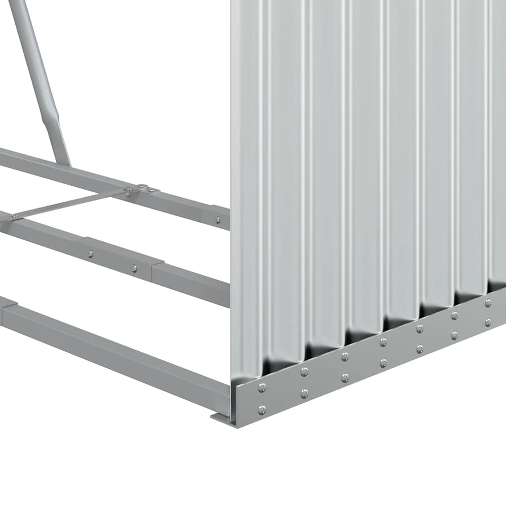 vidaXL Stojak na drewno, srebrny, 120x45x210 cm, stal galwanizowana