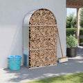 vidaXL Stojak na drewno, srebrny, 120x45x210 cm, stal galwanizowana