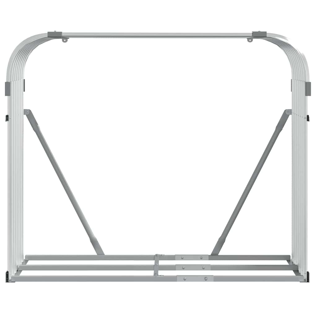 vidaXL Stojak na drewno, srebrny, 120x45x100 cm, stal galwanizowana