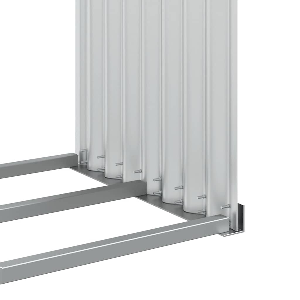 vidaXL Stojak na drewno, srebrny, 120x45x100 cm, stal galwanizowana
