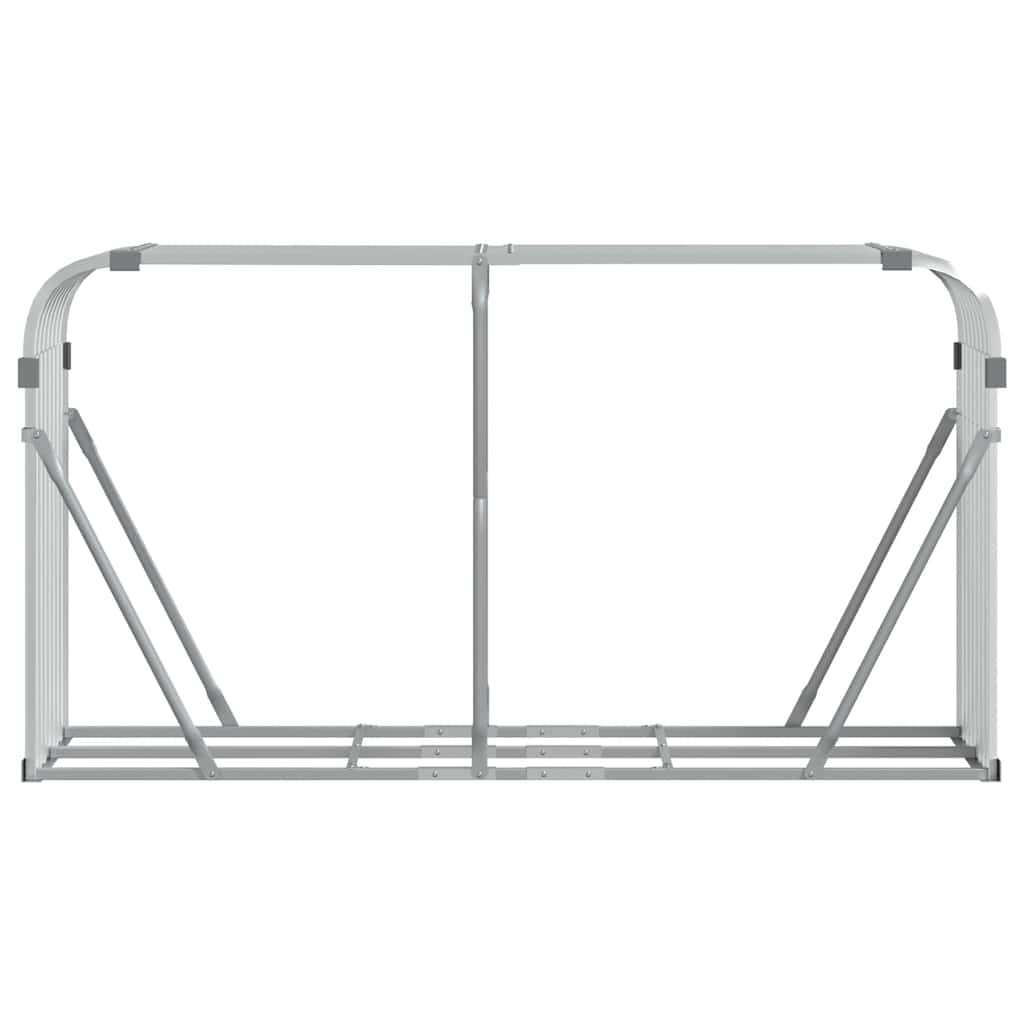 vidaXL Stojak na drewno, srebrny, 180x45x100 cm, stal galwanizowana