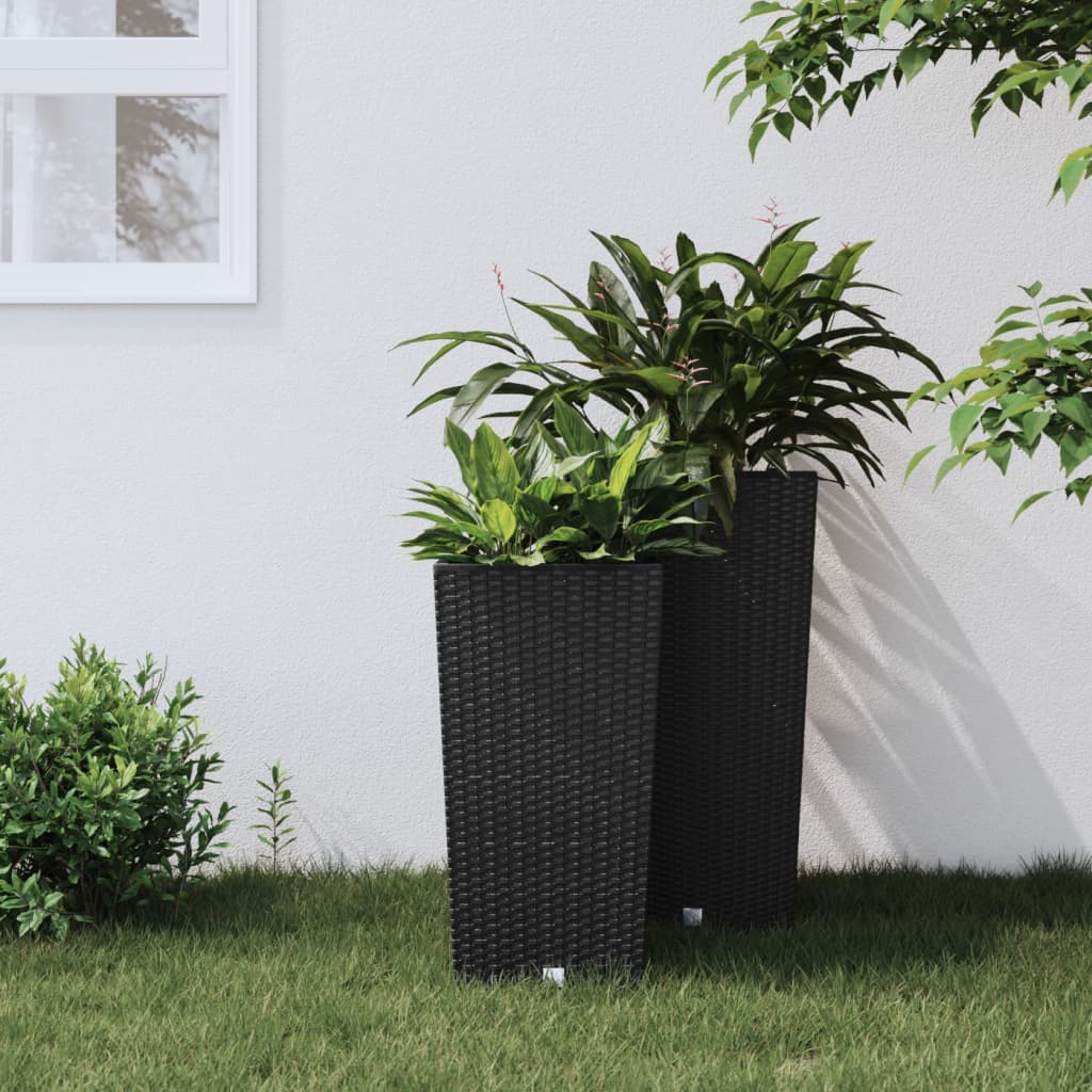 vida Donica z pojemnikiem wewnątrz, antracytowa, 11/26,5 L, rattan PP