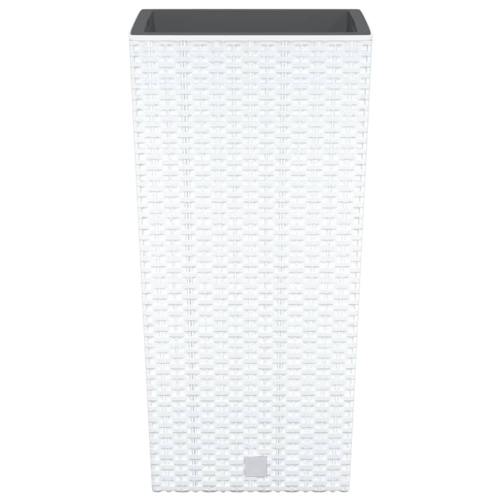 vidaXL Donica z pojemnikiem wewnętrznym, biała, 11/26,5 L, rattan PP