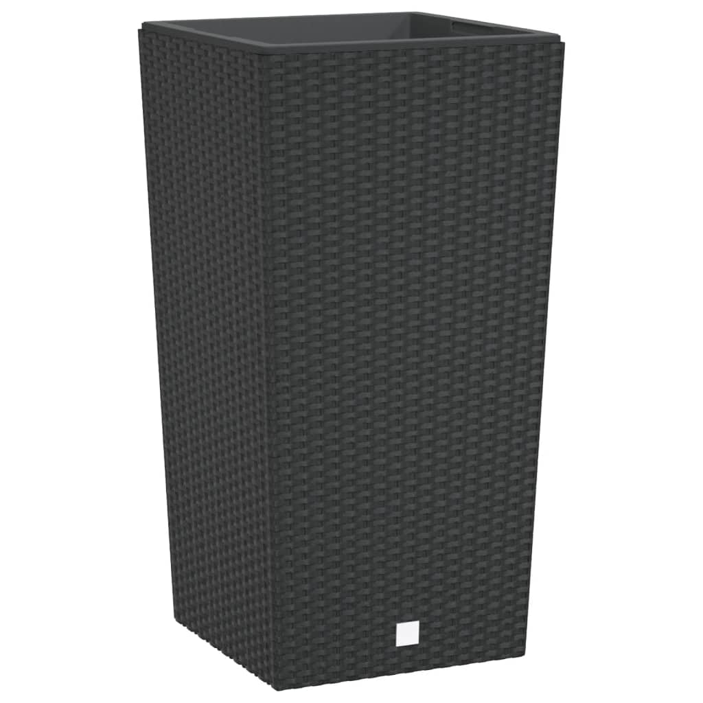 vidaXL Donica z pojemnikiem wewnętrznym, antracyt, 21/49 L, rattan PP