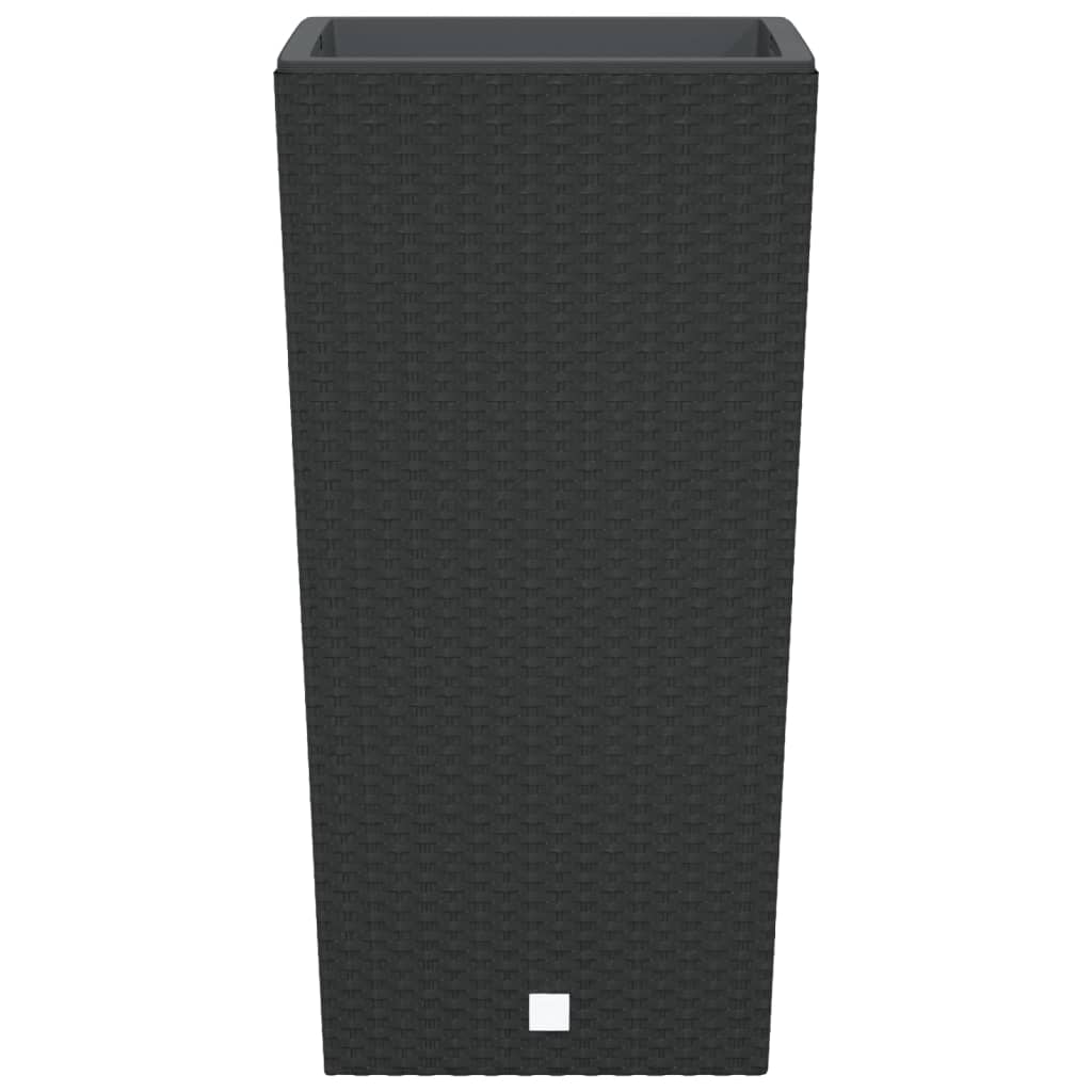 vidaXL Donica z pojemnikiem wewnętrznym, antracyt, 21/49 L, rattan PP
