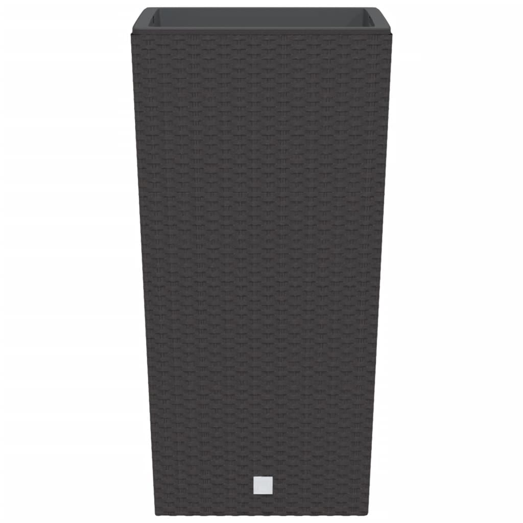 vidaXL Donica z pojemnikiem wewnętrznym, brązowa, 21/49 L, rattan PP