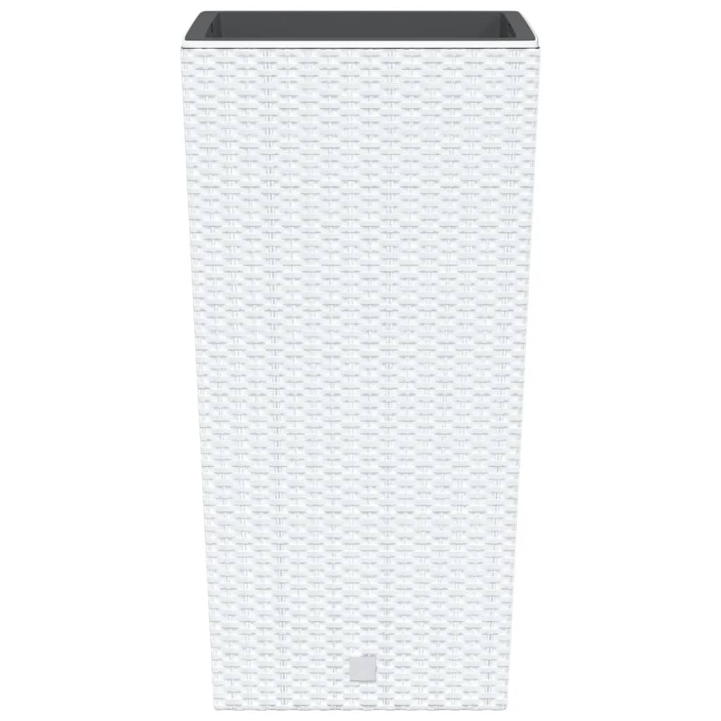vidaXL Donica z pojemnikiem wewnętrznym, biała, 21/49 L, rattan PP