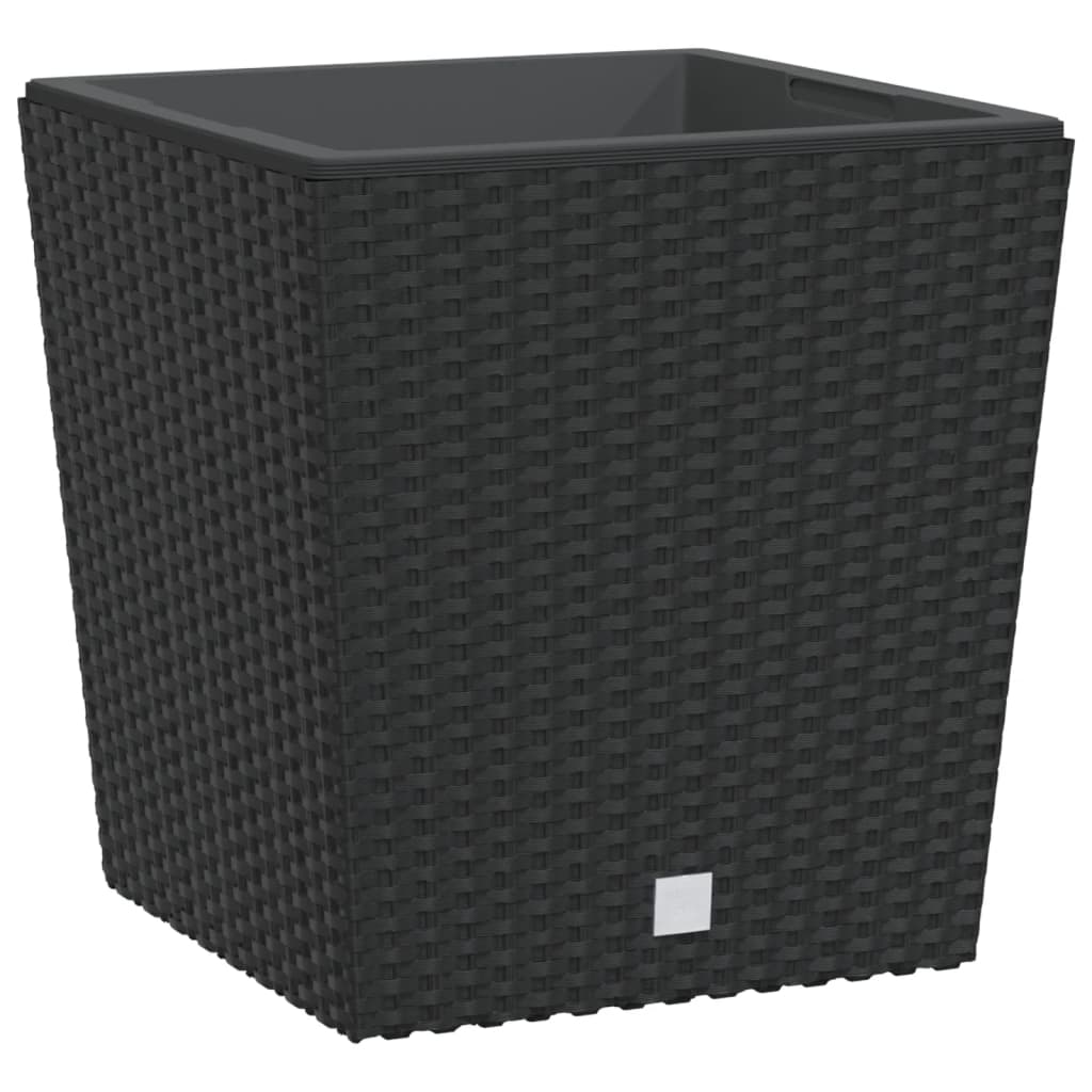 vidaXL Donica z pojemnikiem wewnętrznym, antracyt, 21/32 L, rattan PP