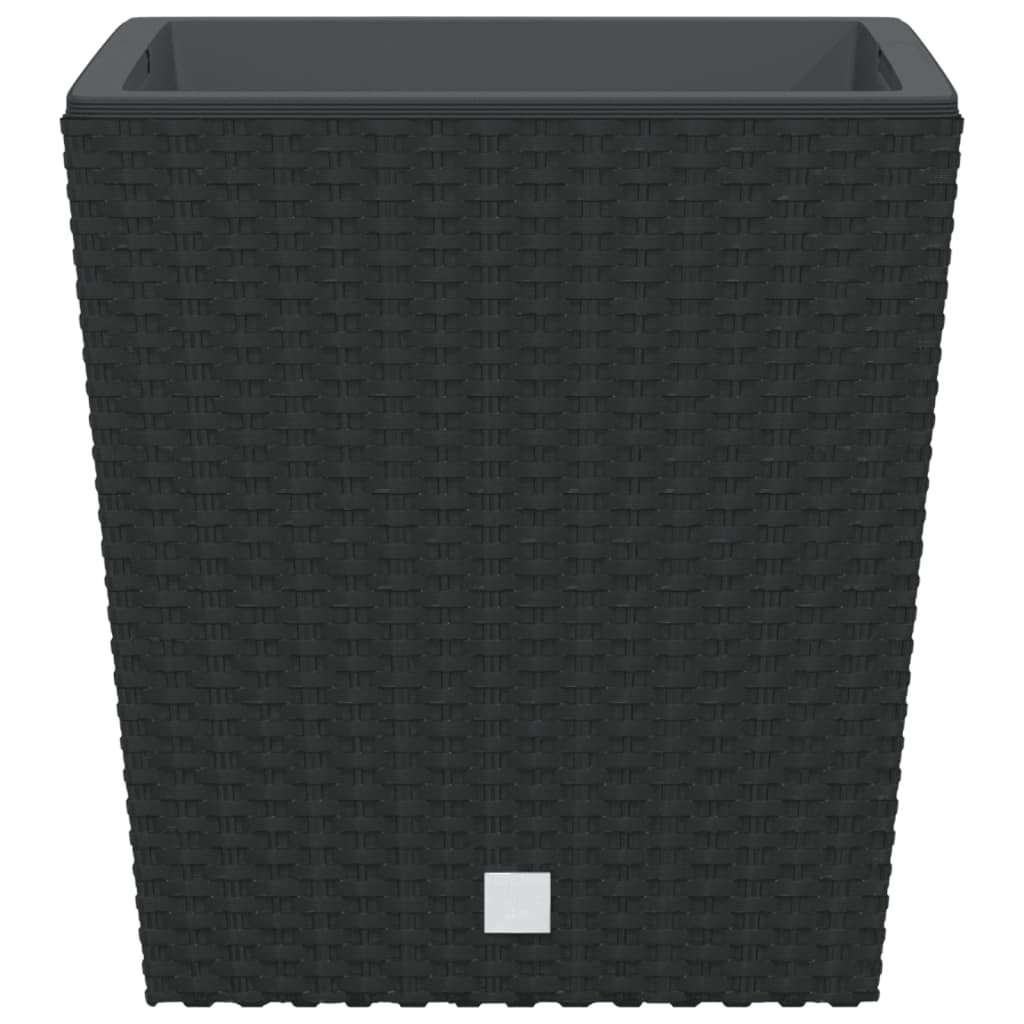 vidaXL Donica z pojemnikiem wewnętrznym, antracyt, 21/32 L, rattan PP