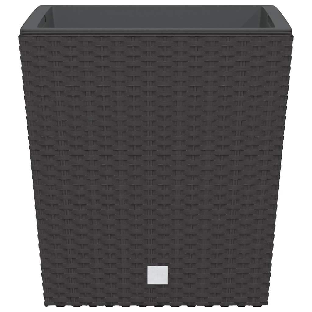 vidaXL Donica z pojemnikiem wewnętrznym, brązowa, 21/32 L, rattan PP