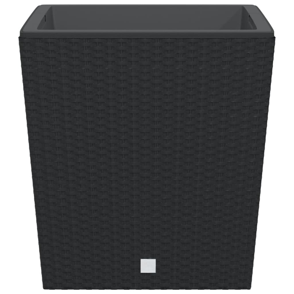 vidaXL Donica z pojemnikiem wewnętrznym, antracyt, 37/64 L, rattan PP