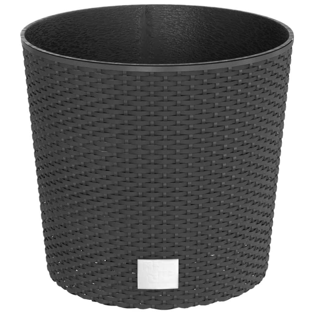 vidaXL Donica z pojemnikiem wewnętrznym, antracyt, 15/15,3L, rattan PP