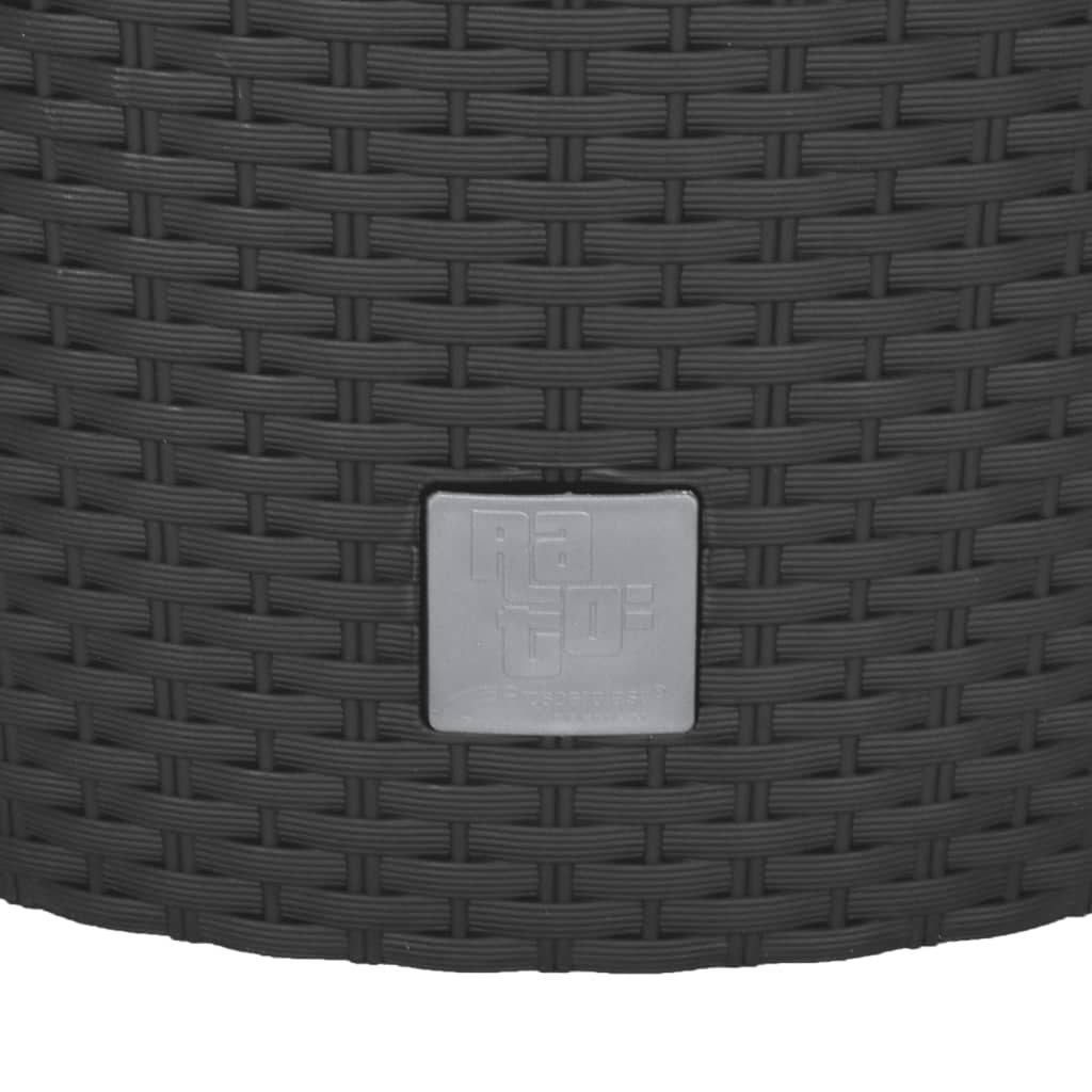 vidaXL Donica z pojemnikiem wewnętrznym, antracyt, 15/15,3L, rattan PP