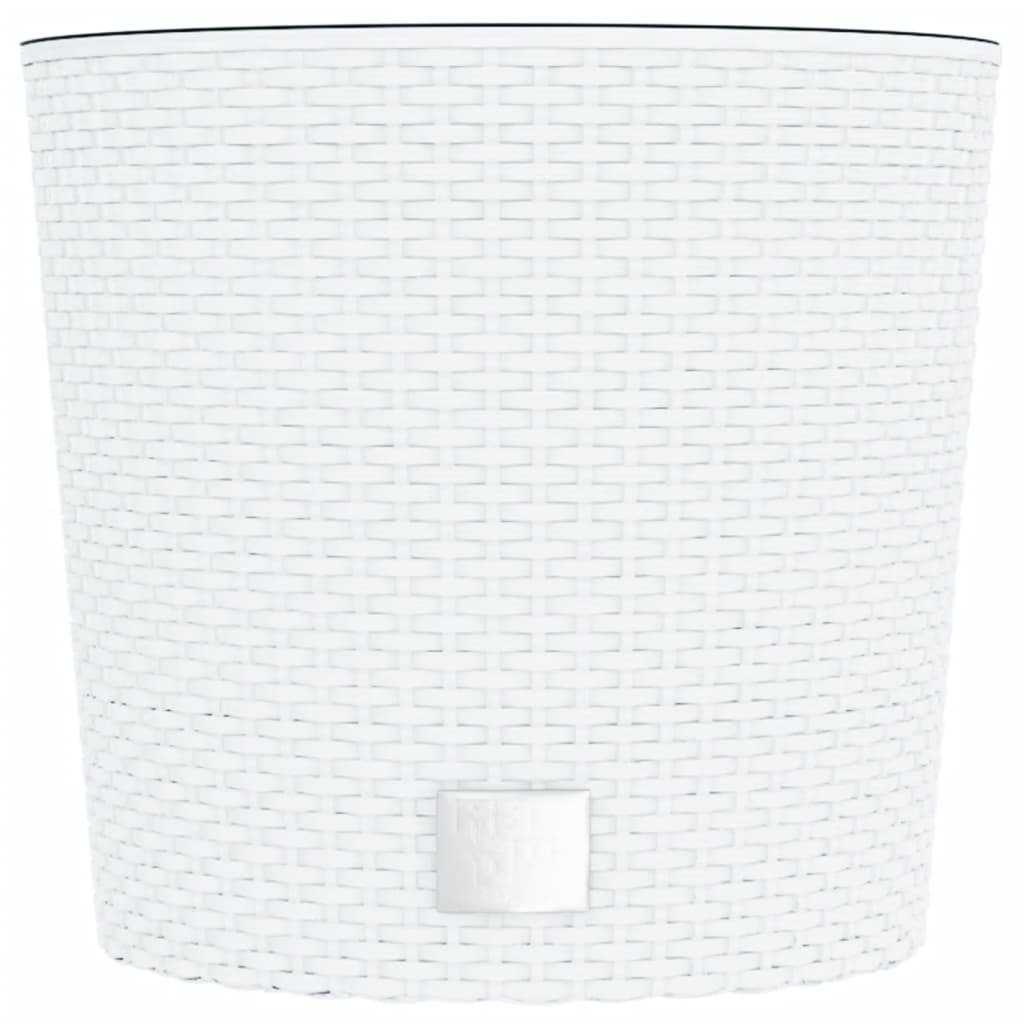 vidaXL Donica z pojemnikiem wewnętrznym, biała, 15/15,3 L, rattan PP