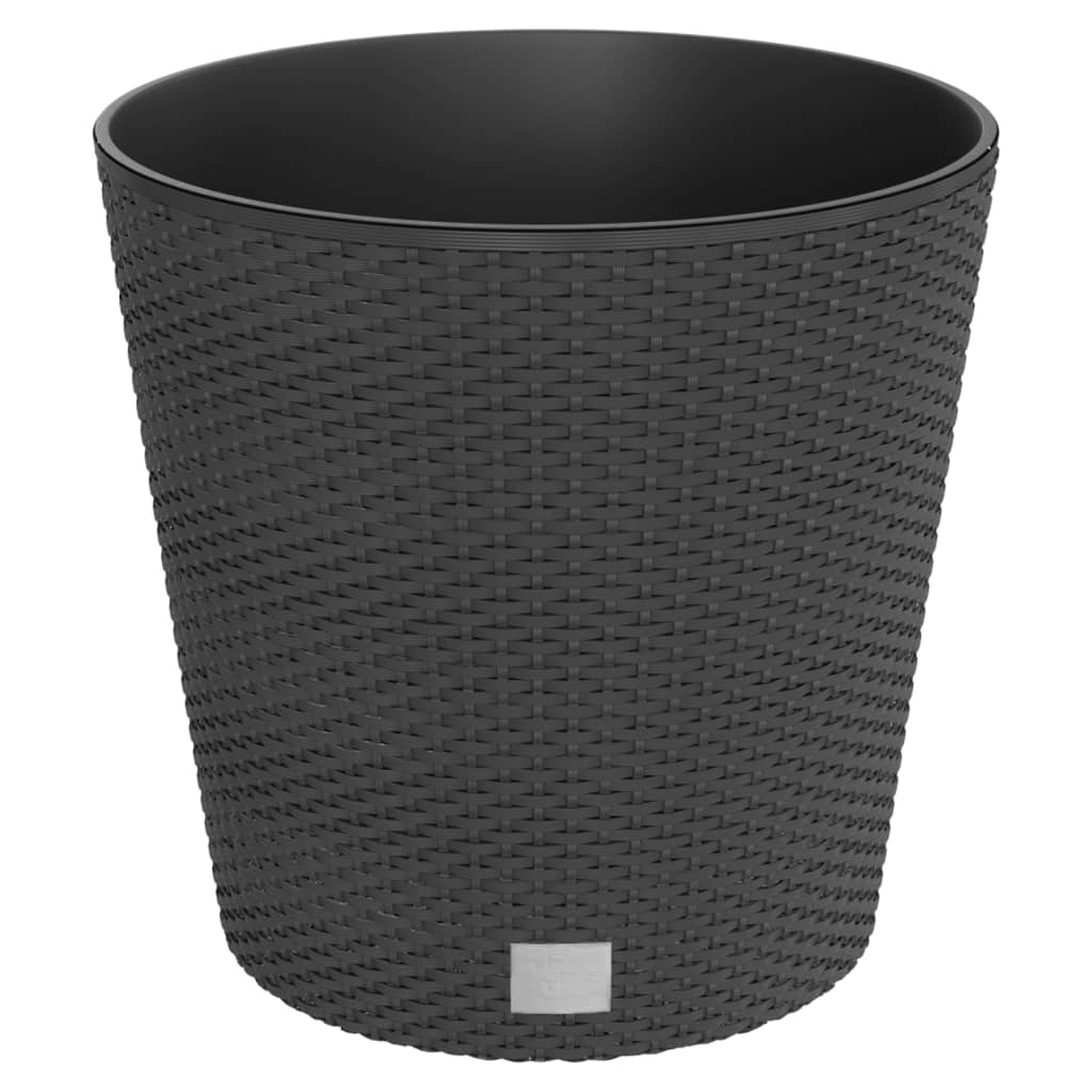 vidaXL Donica z pojemnikiem wewnętrznym, antracyt, 35/37,5L, rattan PP