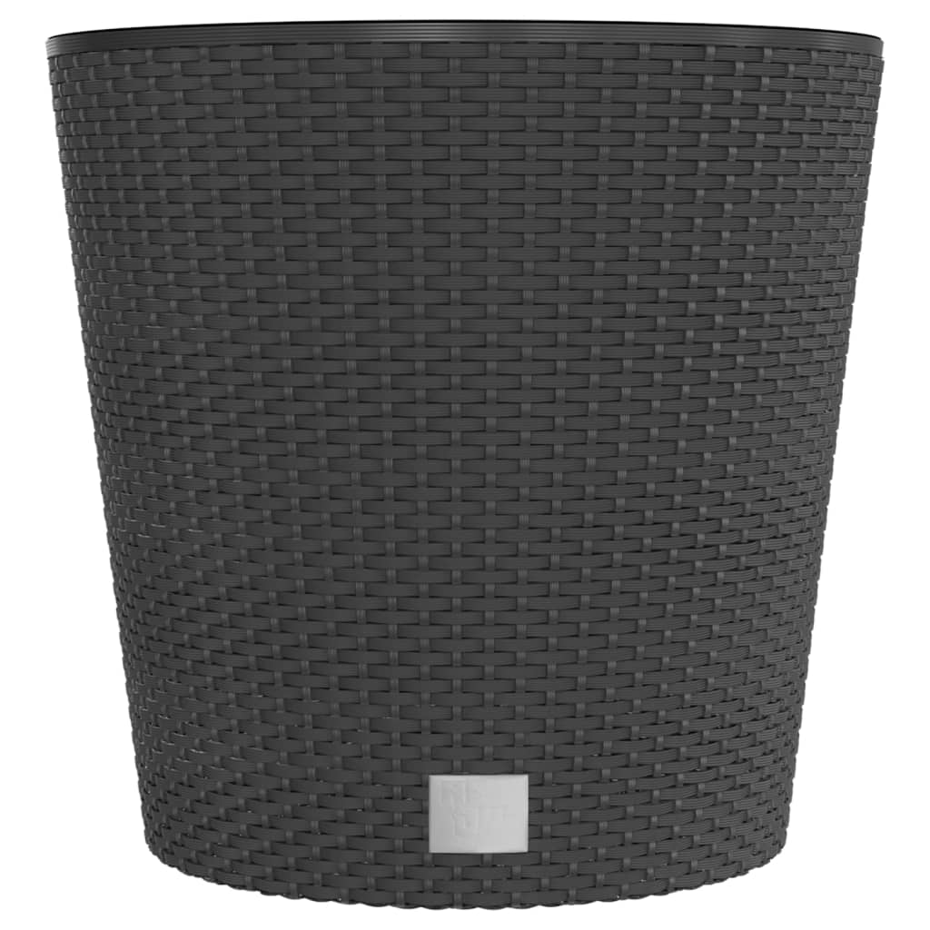 vidaXL Donica z pojemnikiem wewnętrznym, antracyt, 35/37,5L, rattan PP
