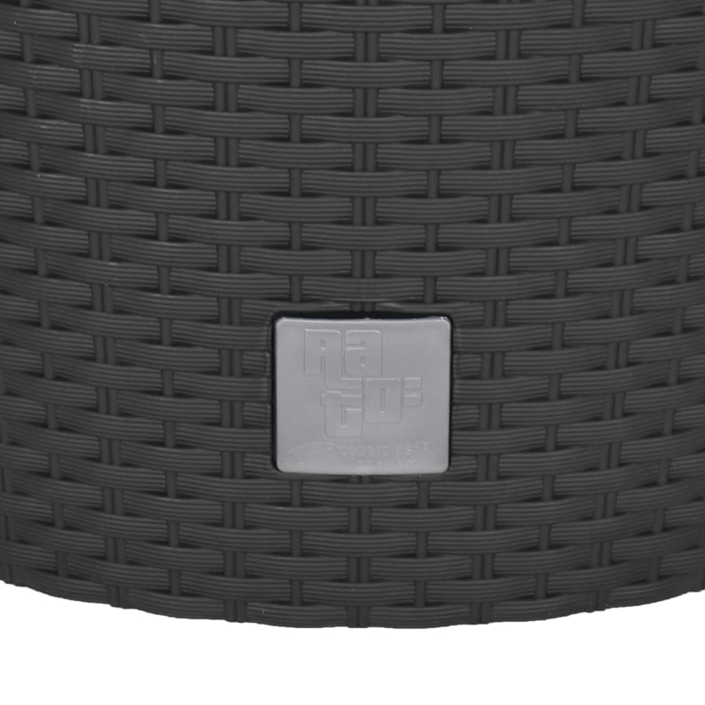 vidaXL Donica z pojemnikiem wewnętrznym, antracyt, 35/37,5L, rattan PP