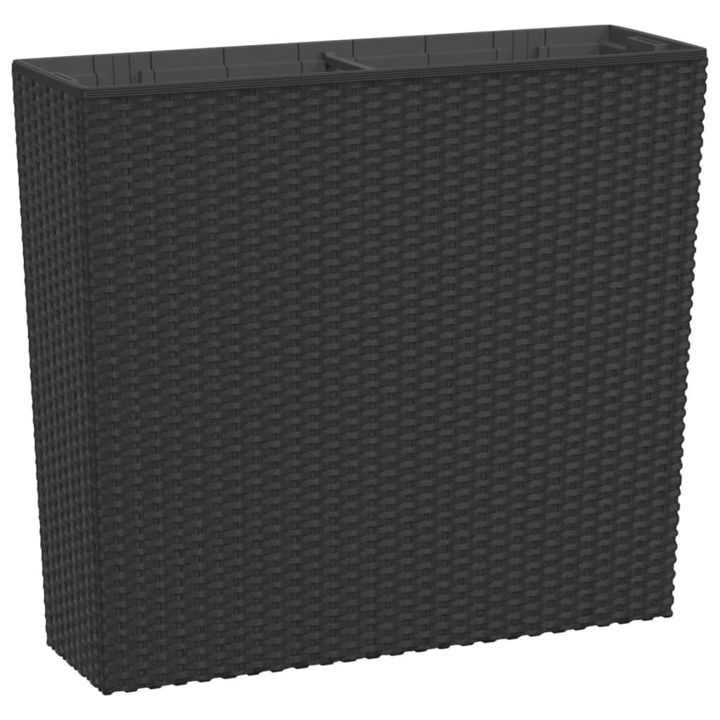 vidaXL Donica z pojemnikiem wewnętrznym, antracyt, 12/44 L, rattan PP
