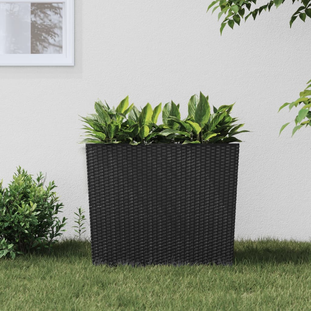 vidaXL Donica z pojemnikiem wewnętrznym, antracyt, 12/44 L, rattan PP